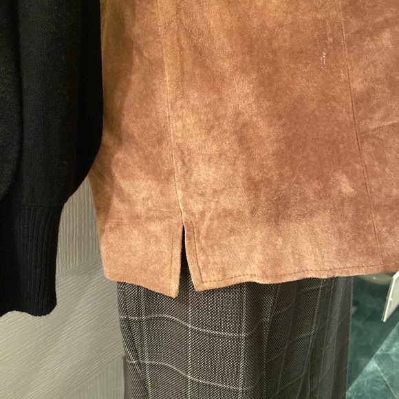 Jessica Holbrook 💯 % genuine leather (suede) vest with front zipper and lining - Picture 2 of 7